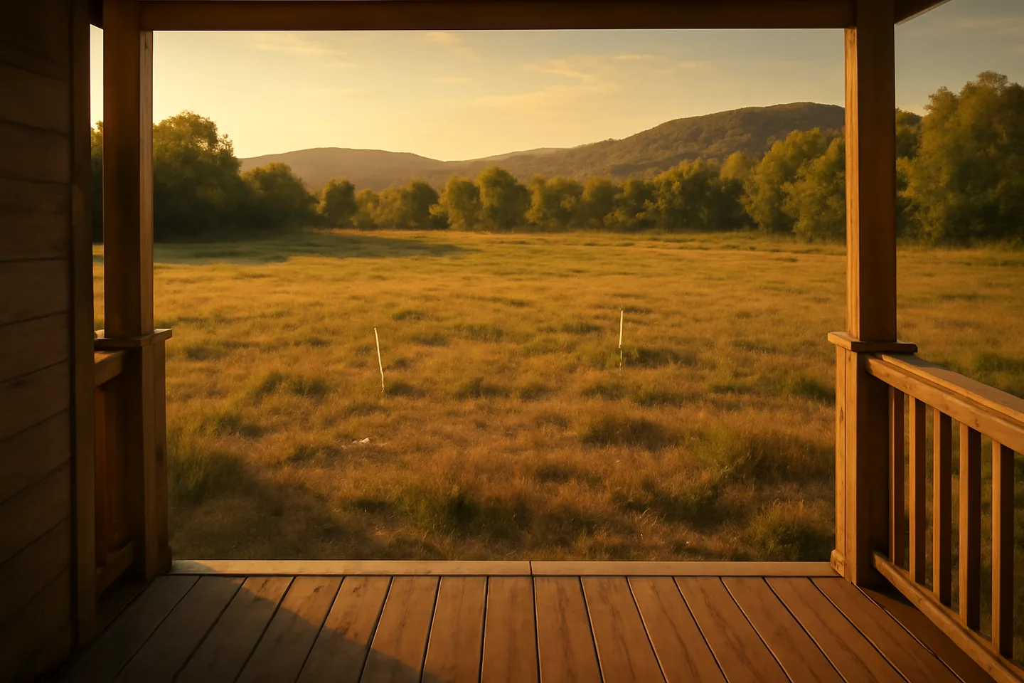 Porch view overlooking a vacant lot for sale
