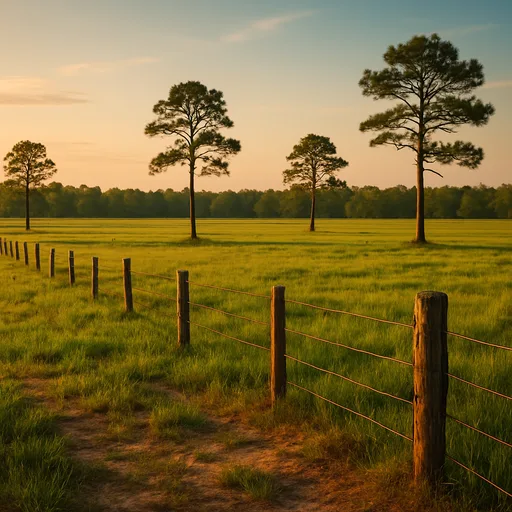 Rural acreage with open grassland in Cumberland County, North Carolina