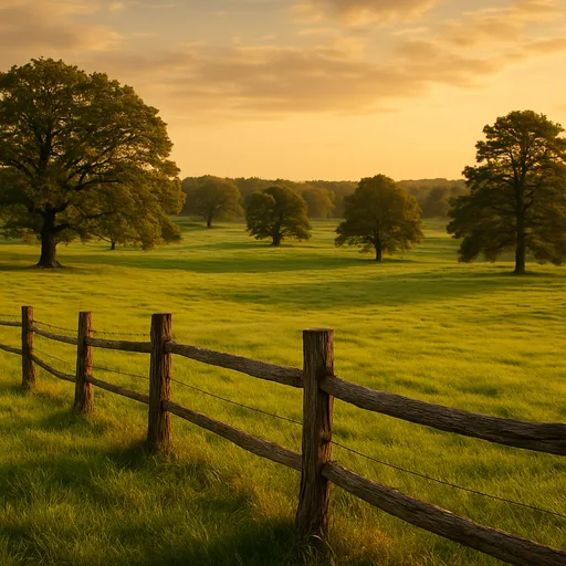 Rural acreage with open grassland in Durham County, North Carolina