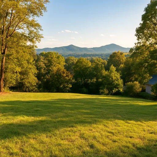 Cleared vacant residential lot in Asheville, North Carolina