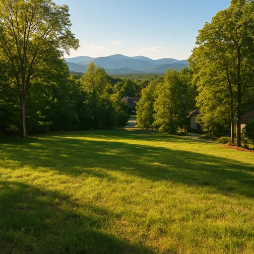 Cleared vacant residential lot in Buncombe County, North Carolina