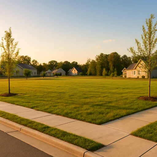 Cleared vacant residential lot in Clayton, North Carolina