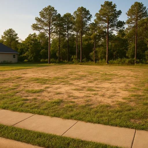 Cleared vacant residential lot in Cumberland County, North Carolina