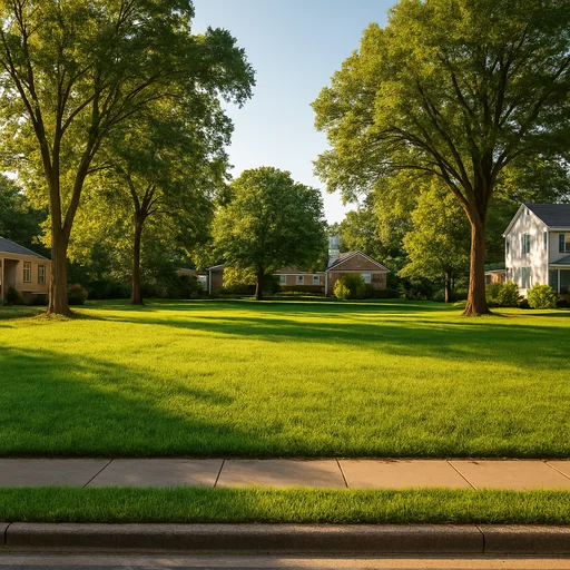 Cleared vacant residential lot in Durham, North Carolina