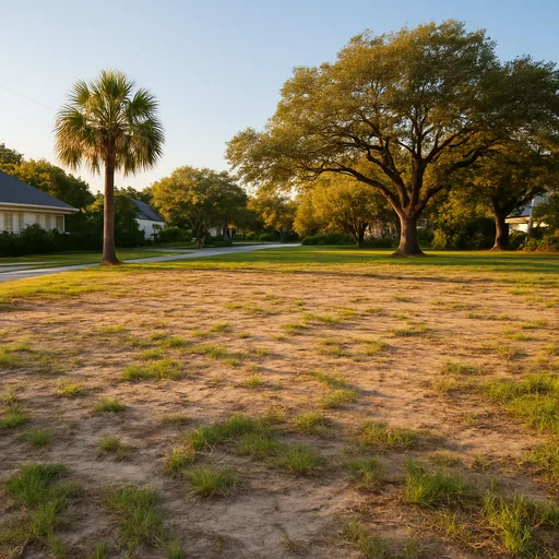 Cleared vacant residential lot in Wilmington, North Carolina