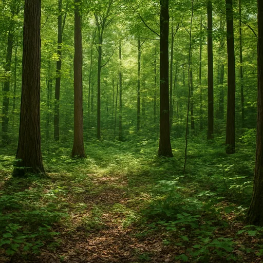 Wooded forest parcel near Greensboro, North Carolina